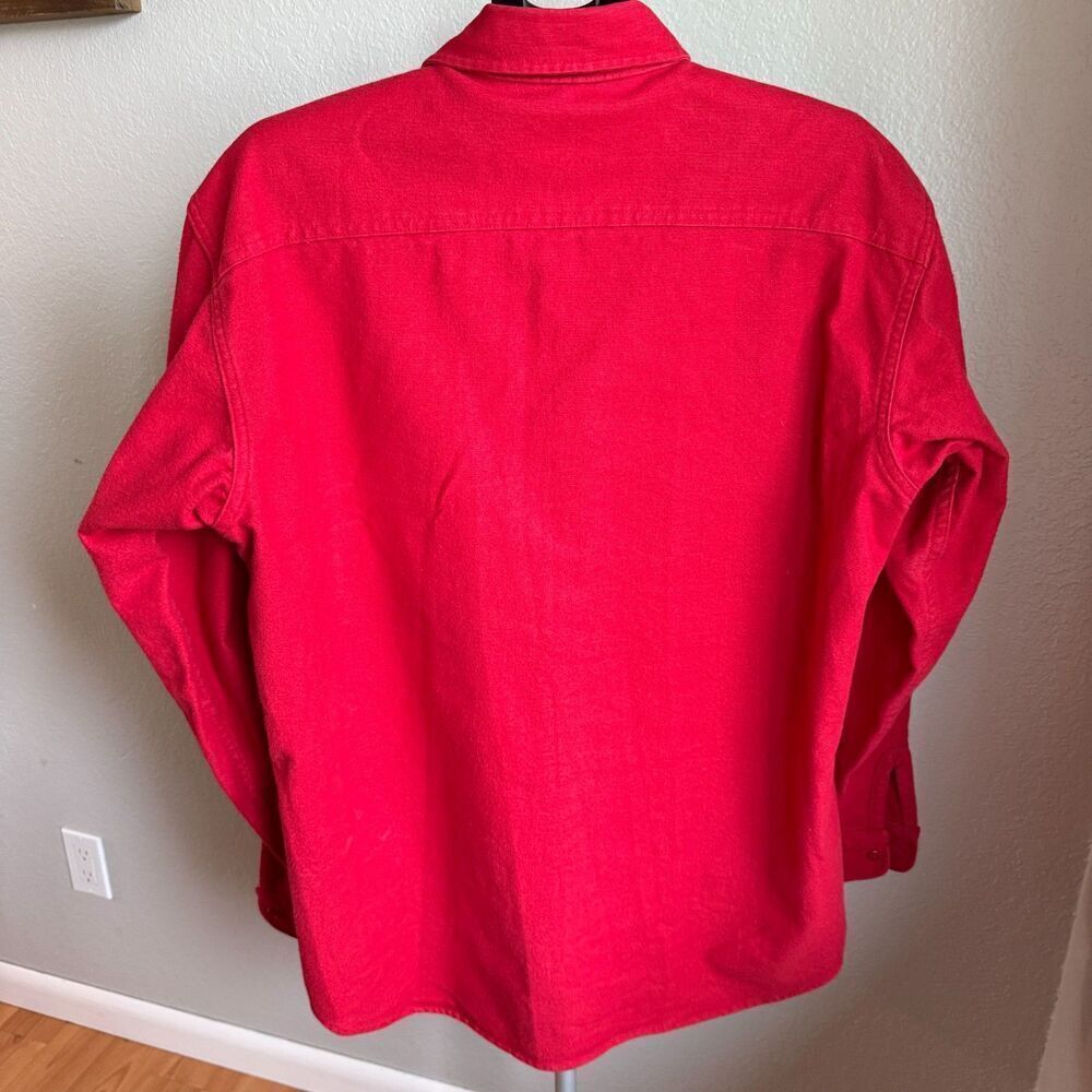 Vintage Woolrich Heavyweight 100% Cotton Flannel Men's Long Sleeve Shirt L Long - Picture 2 of 3